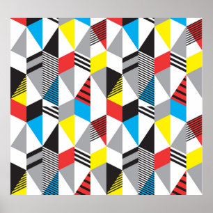 Retro Bauhaus Style: Seamless Abstract Poster