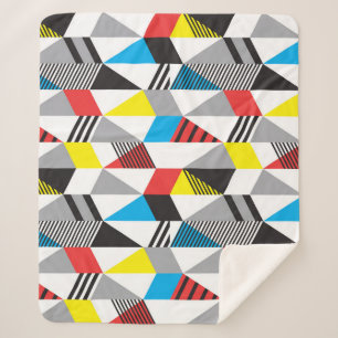 Retro Bauhaus Style: Seamless Abstract Sherpa Blanket