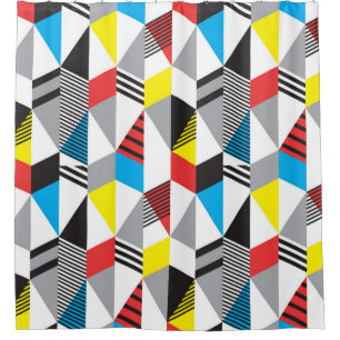 Retro Bauhaus Style: Seamless Abstract Shower Curtain