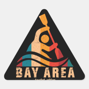 Retro Bay Area Kayaking Triangle Sticker