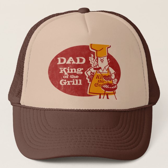 Retro BBQ Chef Personalised Trucker Hat (Front)