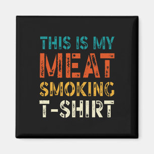 Retro Bbq Smoker Vintage Us Flag This Is My Meat S Magnet
