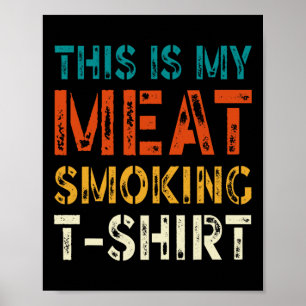 Retro Bbq Smoker Vintage Us Flag This Is My Meat S Poster