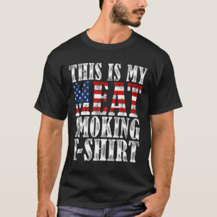 Retro Bbq Smoker Vintage Us Flag This Is My Meat S T-Shirt