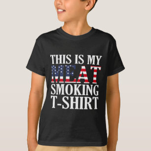 Retro Bbq Smoker Vintage Us Flag This Is My Meat S T-Shirt