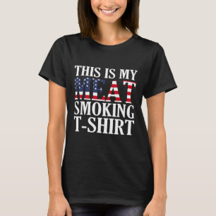 Retro Bbq Smoker Vintage Us Flag This Is My Meat S T-Shirt