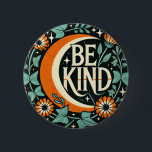 Retro Be Kind                                      6 Cm Round Badge<br><div class="desc">Channel groovy good vibes with this retro “Be Kind” design—a perfect blend of vintage floral flair and timeless positivity. With warm 70s colours, playful typography, and a message that never goes out of style, it’s ideal for spreading kindness with a side of throwback charm. Whether you're a teacher, a flower...</div>