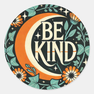 Retro Be Kind Classic Round Sticker