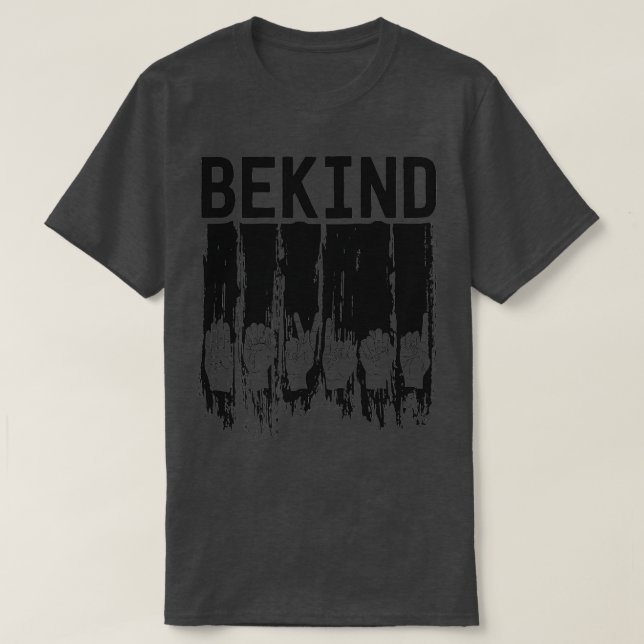 Retro Be Kind Sign Language Shirt For Men Deaf Awa (Design Front)