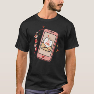 Retro Be Mine Cell Phone Love Heart Happy Valentin T-Shirt