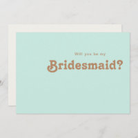 Retro Beach | Aqua Bridesmaid Proposal Card