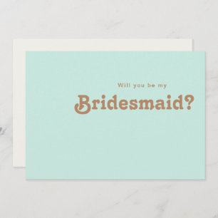 Retro Beach   Aqua Bridesmaid Proposal Card