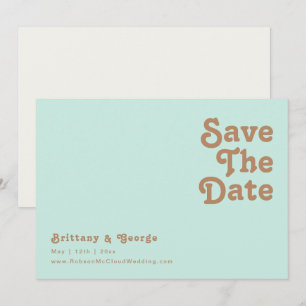Retro Beach Aqua Horizontal Save The Date