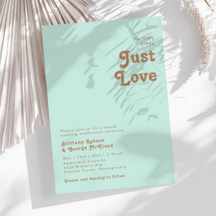 Retro Beach   Aqua Nothing Fancy Wedding Invitation