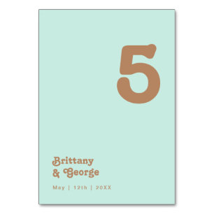 Retro Beach   Aqua Table Number