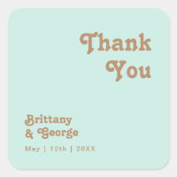 Retro Beach | Aqua Thank You Wedding Favour