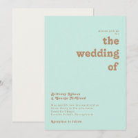 Retro Beach | Aqua The Wedding Of Invitation