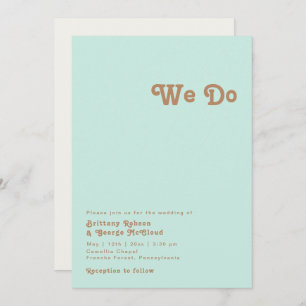 Retro Beach   Aqua We Do Wedding Invitation
