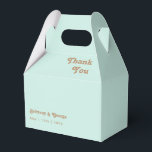Retro Beach | Aqua Wedding Favour Box<br><div class="desc">This retro beach | aqua wedding favour box is perfect for your simple vintage, colourful tropical boho summer wedding. Its unique bohemian mid-century font gives this design a classic minimalist groovy hippie vibe. Suppose you're looking for a design that features bright, rustic coastal ocean colours for your creative 70's destination...</div>