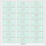 Retro Beach | Aqua Wedding Guest Address Sticker<br><div class="desc">This retro beach | aqua wedding guest address sticker is perfect for your simple vintage, colourful tropical boho summer wedding. Its unique bohemian mid-century font gives this design a classic minimalist groovy hippie vibe. Suppose you're looking for a design that features bright, rustic coastal ocean colours for your creative 70's...</div>