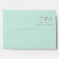 Retro Beach | Aqua Wedding Invitation Envelope