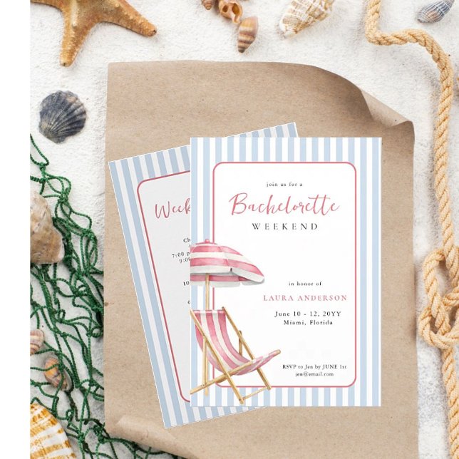Retro Beach Bachelorette weekend Itinerary Invitation (Creator Uploaded)