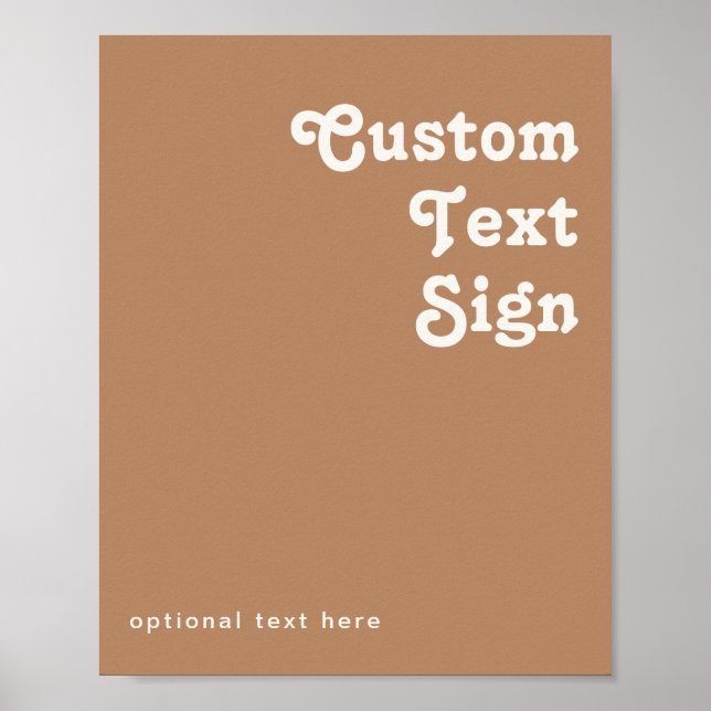 Retro Beach | Brown Cards and Gifts Custom Poster (Front)