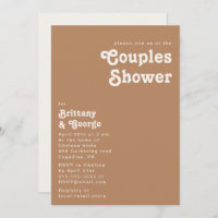 Retro Beach | Brown Couples Shower Invitation