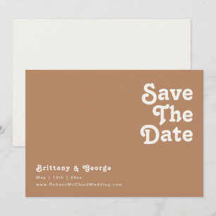 Retro Beach Brown Horizontal Save The Date