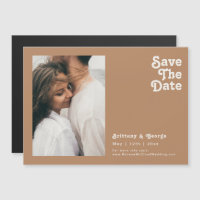 Retro Beach | Brown Horizontal Save The Date