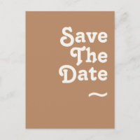 Retro Beach | Brown Save The Date Postcard