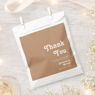 Retro Beach Brown Thank You Favour Bag