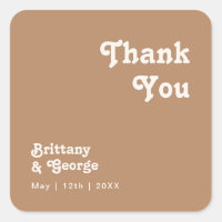 Retro Beach | Brown Thank You Wedding Favour