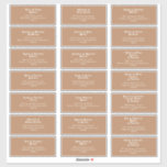 Retro Beach | Brown Wedding Guest Address Sticker<br><div class="desc">This retro beach | brown wedding guest address sticker is perfect for your simple vintage, colourful tropical boho summer wedding. Its unique bohemian mid-century font gives this design a classic minimalist groovy hippie vibe. Suppose you're looking for a design that features bright, rustic coastal ocean colours for your creative 70's...</div>