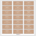 Retro Beach | Brown Wedding Guest Address Sticker<br><div class="desc">This retro beach | brown wedding guest address sticker is perfect for your simple vintage, colourful tropical boho summer wedding. Its unique bohemian mid-century font gives this design a classic minimalist groovy hippie vibe. Suppose you're looking for a design that features bright, rustic coastal ocean colours for your creative 70's...</div>