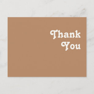 Retro Beach Brown Wedding Thank You Postcard