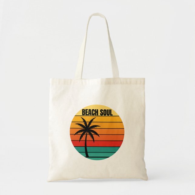 Retro Beach Budget Tote Bag (Front)