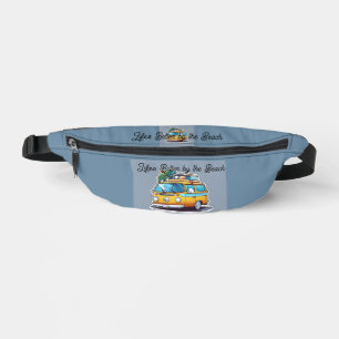 Retro Beach Camper Van Sticker T-Shirt Design Vi Bum Bags
