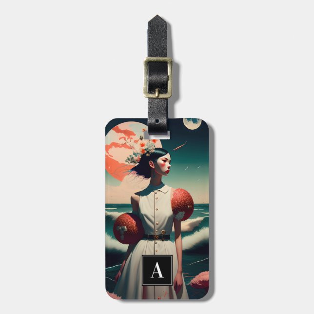 Retro Beach Fashion Luggage Tags (Front Vertical)