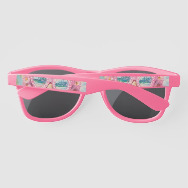Retro Beach Girl with Floral Sunglasses (Back)