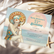 Retro Beach Glam 21st Birthday Party