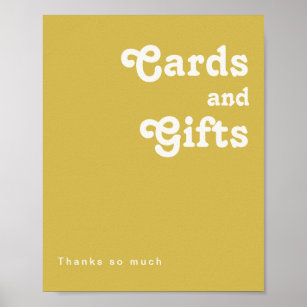 Retro Beach   Gold Cards and Gifts Sign