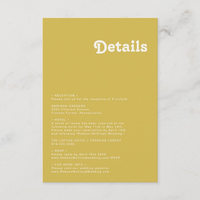 Retro Beach | Gold Details Enclosure Card (Front)