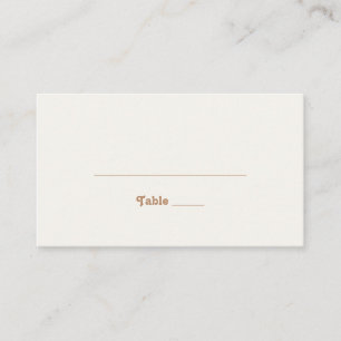 Retro Beach   Gold Flat Wedding Place Card