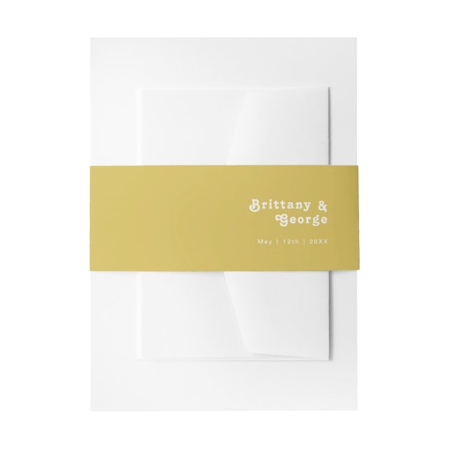 Retro Beach | Gold Invitation Belly Band (Front Example)