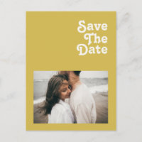 Retro Beach | Gold Photo Save The Date