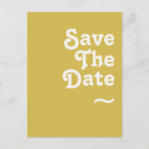 Retro Beach   Gold Save The Date Postcard