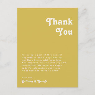 Retro Beach Gold Table Thank You Card