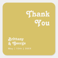 Retro Beach | Gold Thank You Wedding Favour