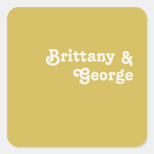 Retro Beach   Gold Wedding Envelope Seals